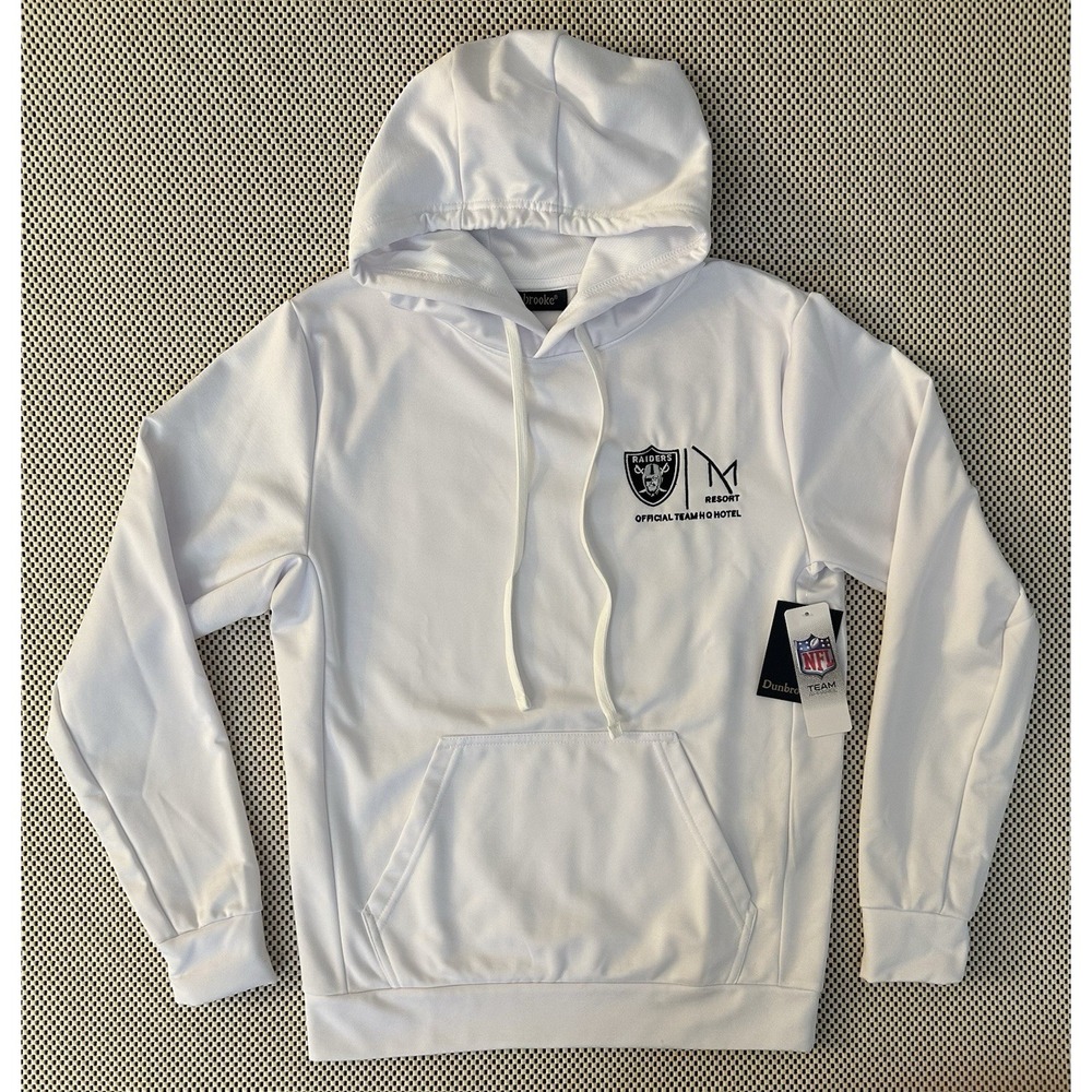 NWT Dunbrooke NFL Las Vegas Raiders Hoodie Mens Small Embroidered‎ White New